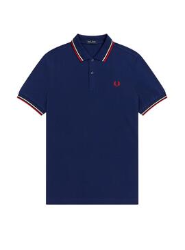 Polo Fred Perry Twin Tipped Bleu Marine pour Homme