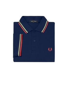 Polo Fred Perry Twin Tipped Bleu Marine pour Homme