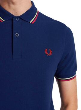 Polo Fred Perry Twin Tipped Bleu Marine pour Homme