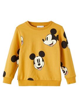 Sweat Name It Mickey Jaune pour Garçon