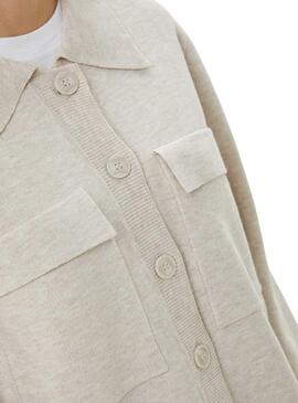 Gilet Vila Cassie Tricot Beige pour Femme