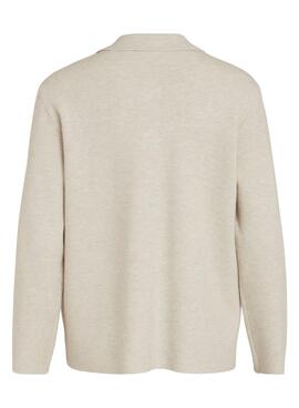 Gilet Vila Cassie Tricot Beige pour Femme