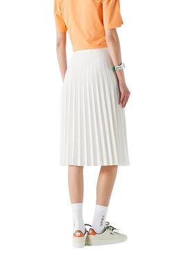 Jupe Lacoste JF8050 Plissé Blanc pour Femme