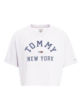 T-Shirt Tommy Jeans Collegiate Light Lilac Crop