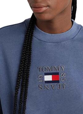 Sweat Tommy Jeans Crop Timeless  Bleu Marine Femme