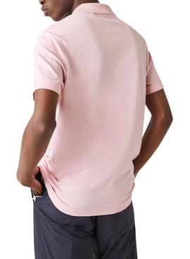Polo Lacoste Crocodile Rose pour Homme