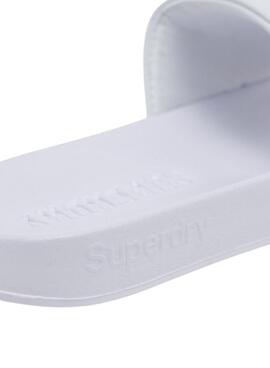 Flip Flops Superdry Logo Texturé Blancs Femme