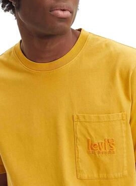 T-Shirt Levis Avec Pochette Jaune pour Homme