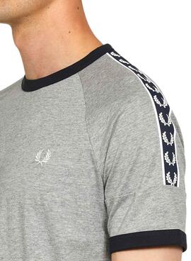T-Shirt Fred Perry Taped Ringer Gris Homme