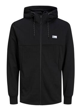 Sweat Jack & Jones Fermeture Éclair Noire Homme