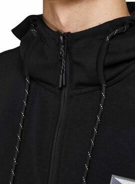 Sweat Jack & Jones Fermeture Éclair Noire Homme