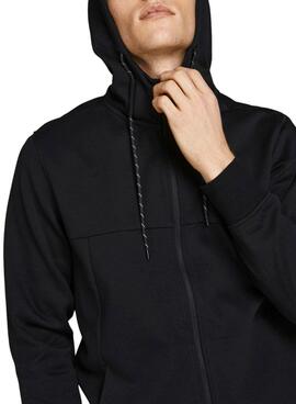 Sweat Jack & Jones Fermeture Éclair Noire Homme