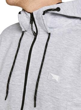 Sweat Jack & Jones Fermeture Éclair Gris Homme