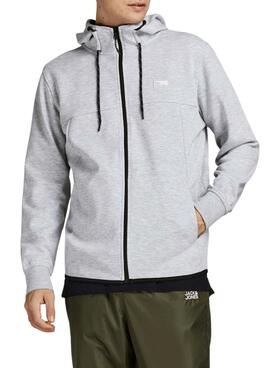 Sweat Jack & Jones Fermeture Éclair Gris Homme