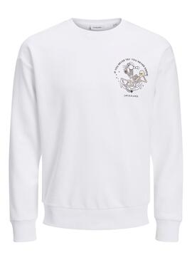 Sweat Jack & Jones Bones Blanc pour Garçon