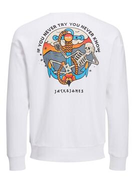 Sweat Jack & Jones Bones Blanc pour Garçon