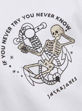 Sweat Jack & Jones Bones Blanc pour Garçon