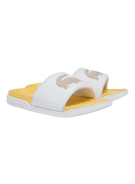 Flip Flops Lacoste Croco Dualiste Blanc y Jaune