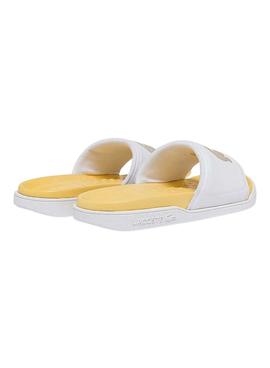 Flip Flops Lacoste Croco Dualiste Blanc y Jaune