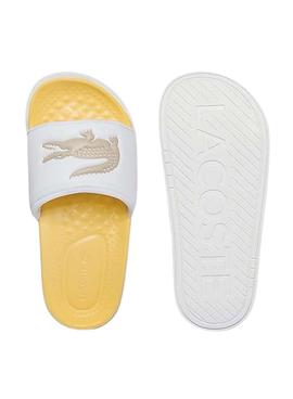 Flip Flops Lacoste Croco Dualiste Blanc y Jaune