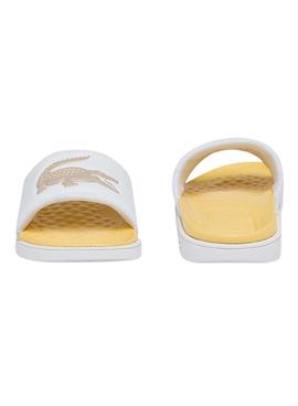 Flip Flops Lacoste Croco Dualiste Blanc y Jaune