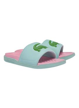 Flip Flops Lacoste Dualiste Turquoise et Rose Femme
