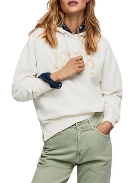 Sweat Pepe Jeans Sadie Blanc pour Femme