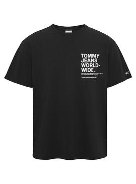 T-Shirt Tommy Jeans Worldwide Noire pour Homme
