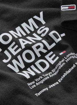 T-Shirt Tommy Jeans Worldwide Noire pour Homme