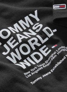 T-Shirt Tommy Jeans Worldwide Noire pour Homme