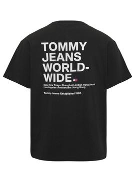 T-Shirt Tommy Jeans Worldwide Noire pour Homme