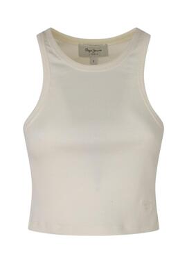 Crop Top Pepe Jeans Piera Blanc pour Femme
