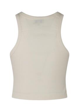 Crop Top Pepe Jeans Piera Blanc pour Femme