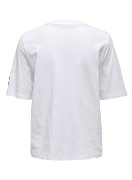 T-Shirt Only Patchs Kina Blanc pour Femme