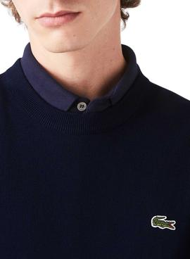 Pull Lacoste Tricot Bleu Marine pour Homme