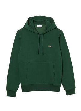 Sweat Lacoste Basic Capuche Vert pour Homme