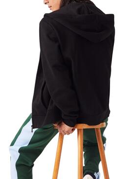 Sweat Lacoste Basic de Fermeture Éclair Noire