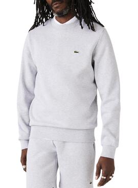 Sweat Lacoste Basic Gris pour Homme