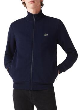 Sweat Lacoste Basica Fermeture éclair Bleu Marine