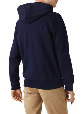 Sweat Lacoste Hood Zip Bleu Marine pour hombre