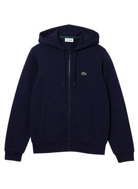 Sweat Lacoste Hood Zip Bleu Marine pour hombre