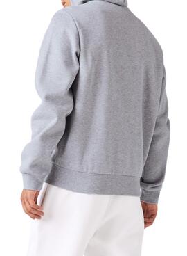 Sweat Lacoste Hood Zip Gris pour Homme