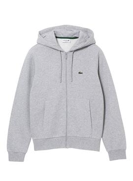 Sweat Lacoste Hood Zip Gris pour Homme