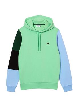 Sweat Lacoste Colorblock Vert pour Homme