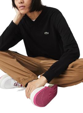 Pull Lacoste Basic Noire pour Homme