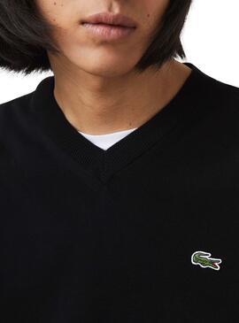 Pull Lacoste Basic Noire pour Homme