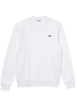 Sweat Lacoste Sport Basic Logo Blanc Homme