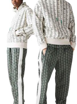 Sweat Lacoste LIVE Blanc et Vert pour Homme et Femme.