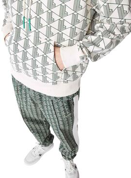 Sweat Lacoste LIVE Blanc et Vert pour Homme et Femme.