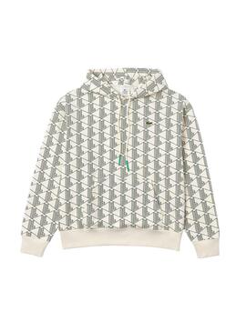 Sweat Lacoste LIVE Blanc et Vert pour Homme et Femme.